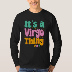 Maagd Zodiac-teken 70s Hippie Stijl 3 T-shirt