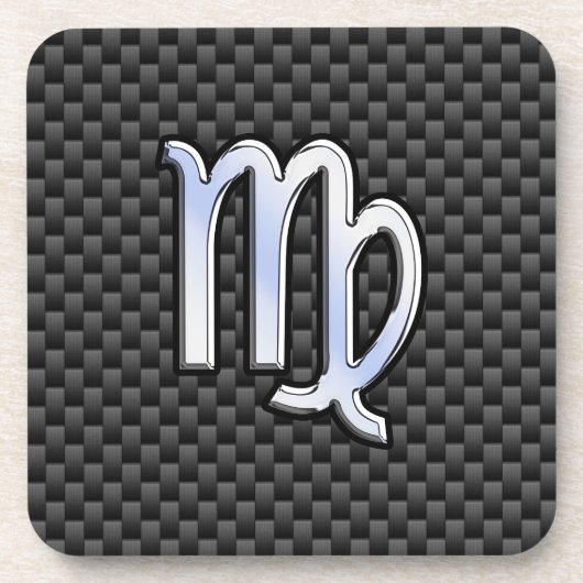 Maagd Zodiac-teken Houtskool Koolstofvezelprint Bier Onderzetter (Voorkant)