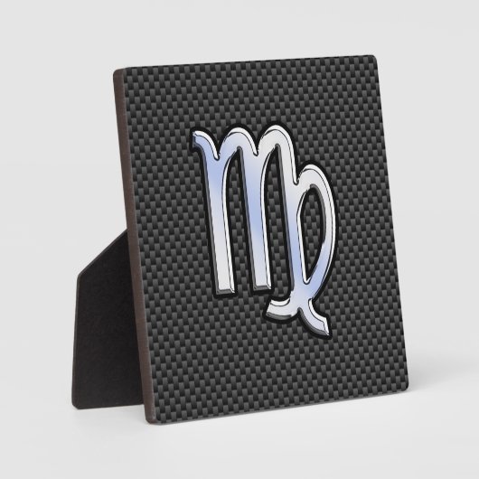 Maagd Zodiac-teken in stijl van koolstofvezel Fotoplaat (Voorkant)