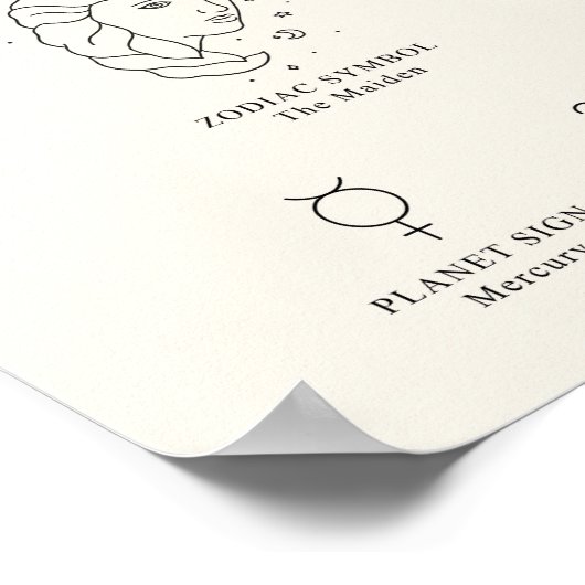 Maagd Zodiac Teken met Birthstone Poster (Hoek)