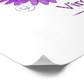 Maagd Zodiac Teken met Paarse Aster Flower Poster (Hoek)