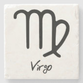 Maagd Zodiac teken op witte achtergrond Stenen Onderzetter (Voorkant)