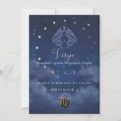 Maagd Zodiac Verjaardagsuitnodiging Kaart (Voorkant)