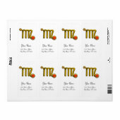 MAAGD ZODIAK VERJAARDAG Oranje Grijs Agaat Etiket (Full Sheet)