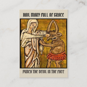 Maagd zonder blozen Mary Punch de duivelse heilige Visitekaartje
