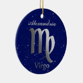 Maagd Zonneteken Symbool met Naam Keramisch Ornament (Rechts)