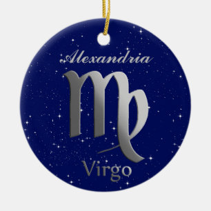 Maagd Zonneteken Symbool met Naam Keramisch Ornament