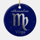 Maagd Zonneteken Symbool met Naam Keramisch Ornament (Achterkant)