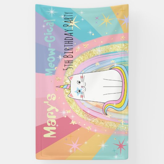 Maagdagavond kind van Caticorn Spandoek (Verticaal)