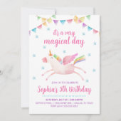 Maagdagavond Unicorn Invitatie Kaart (Voorkant)