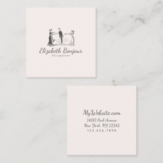 MaagdapAPIER/GROOTTE/VORM - Vierkante Visitekaartje (Voorkant / Achterkant)