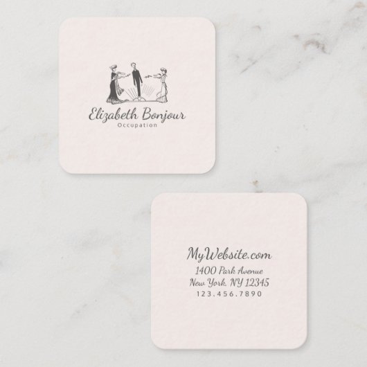 MaagdapAPIER/GROOTTE/VORM - Vierkante Visitekaartje (Voorkant / Achterkant)