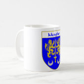 Maagdarm van wapens/gezinscrest koffiemok (Voorkant links)