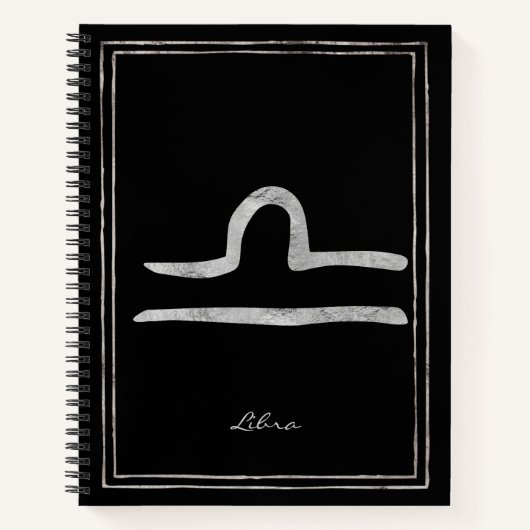 Maagdarm zilvervormd astrologisch symbool n notitieboek (Voorkant)