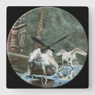 Maagdarmkakker van de kunstmuur van de Pegasus en  Vierkante Klok