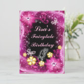 Maagdarmvlies en botervliegen Roze Floral-Birthday Kaart (Staand voorkant)