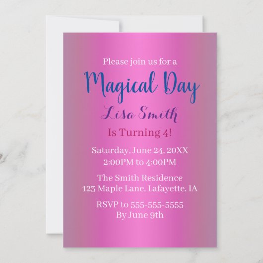 Maagdarmvlies en botervliegen Roze Floral-Birthday Kaart (Achterkant)