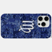 Maagddierentuin ondertekenen op Navy Blue Digital  Case-Mate iPhone Case (Achterkant (horizontaal))