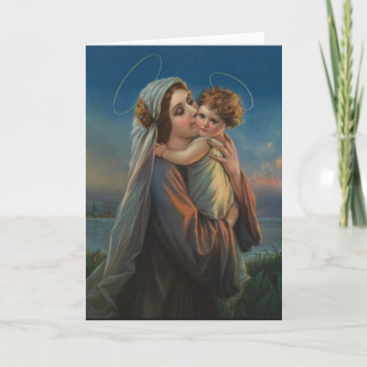 Maagdelijk Madonna Mary met het Kind Jesus van Feestdagen Kaart (Voorkant)