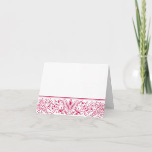 Maagdelijk roze/rode briefpapier en bedankkaartjes bedankkaart