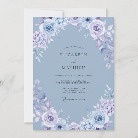 Maagdelijk serene botanische bruiloft kaart (Voorkant)