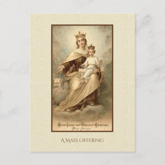 Maagdelijke Mary Jesus Catholic Mass Offering Briefkaart (Voorkant)