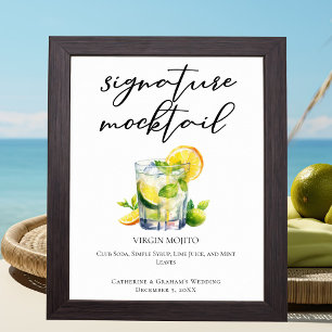 Maagden Mojito Bruiloft Signature Mocktail Poster