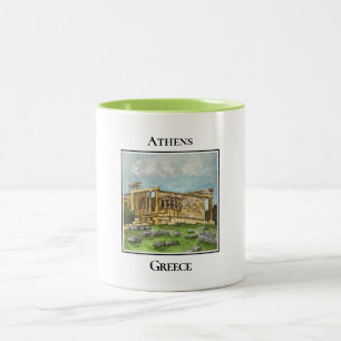 Maagden van de Erechtheion, Athene, Griekenland Tweekleurige Koffiemok