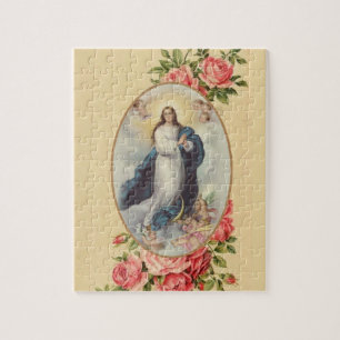 Maagdenbloem Mary Assumption Angels Roze Roses Legpuzzel