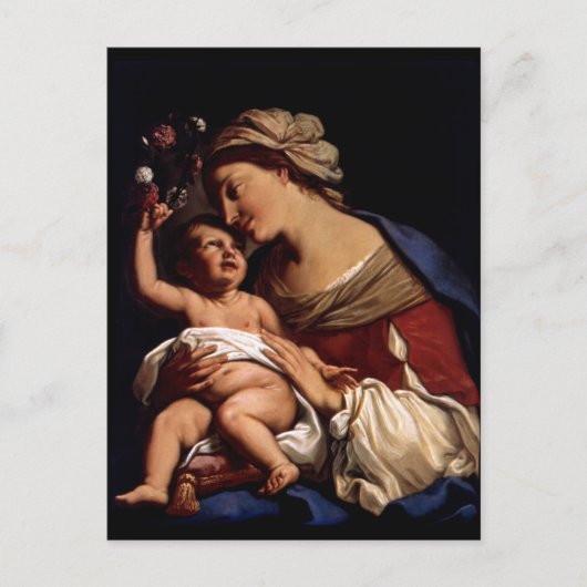 Maagdenbloem Mary en Baby Child Jesus-Sirani Briefkaart (Voorkant)