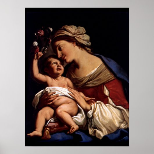 Maagdenbloem Mary en Baby Child Jesus-Sirani Poster (Voorkant)