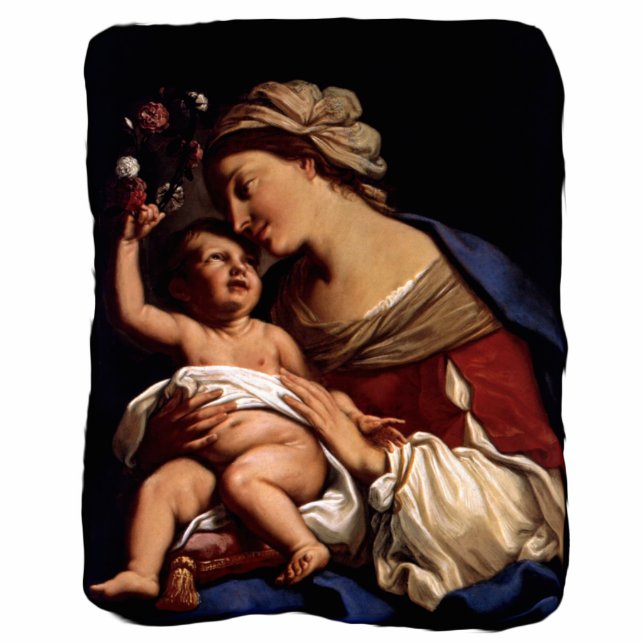 Maagdenbloem Mary en Baby Child Jesus-Sirani Staand Fotobeeldje (Voorkant)