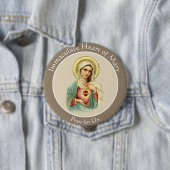 Maagdenbloem Mary Immaculate Heart Katholiek Ronde Button 4,0 Cm (In situ)