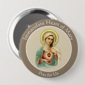 Maagdenbloem Mary Immaculate Heart Katholiek Ronde Button 4,0 Cm (Voorkant /achterkant)