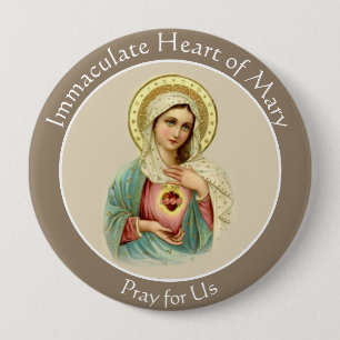 Maagdenbloem Mary Immaculate Heart Katholiek Ronde Button 4,0 Cm
