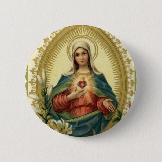 Maagdenbloem Mary Immaculate Sorrowful Moeder Ronde Button 5,7 Cm (Voorkant)
