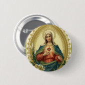 Maagdenbloem Mary Immaculate Sorrowful Moeder Ronde Button 5,7 Cm (Voorkant /achterkant)