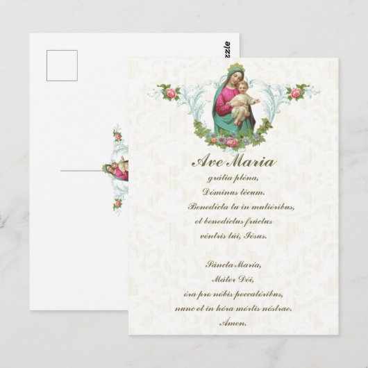 Maagdenbloem Mary Jesus Latijn  Briefkaart (Voorkant / Achterkant)