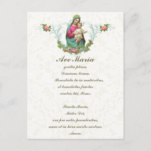 Maagdenbloem Mary Jesus Latijn  Briefkaart (Voorkant)