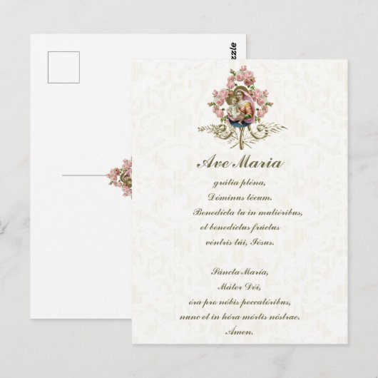 Maagdenbloem Mary Jesus Latijn  Briefkaart (Voorkant / Achterkant)