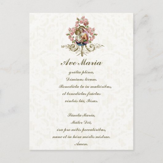 Maagdenbloem Mary Jesus Latijn  Briefkaart (Voorkant)