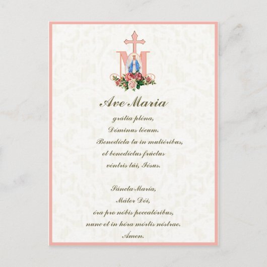 Maagdenbloem Mary Jesus Latijn  Briefkaart (Voorkant)