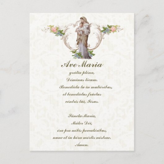 Maagdenbloem Mary Jesus Latijn  Briefkaart (Voorkant)