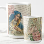 Maagdenbloem Mary  Katholieke Rosary Marian Koffiemok<br><div class="desc">Deze prachtig ontworpen Virgin Mary Coffee Mok heeft een prachtig afbeelding van de Heilige Maagd Maria met haar Onbevlekt Hart, omringd door zachte bloemenaccenten. Aan de andere kant is een sierlijke engel afgebeeld in een stijl. Deze mok is ideaal om je dag te beginnen met een herinnering aan de liefdevolle...</div>