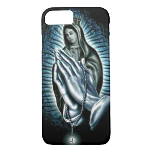 Maagdenbloem Mary Paars Prayer Rosary Case-Mate iPhone Case (Achterkant)