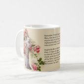 Maagdenbloem Mary Rozen Memorare Prayer Koffiemok (Voorkant links)