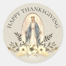 Maagdenbloem Mary Thanksgiving Floral Ronde Sticker