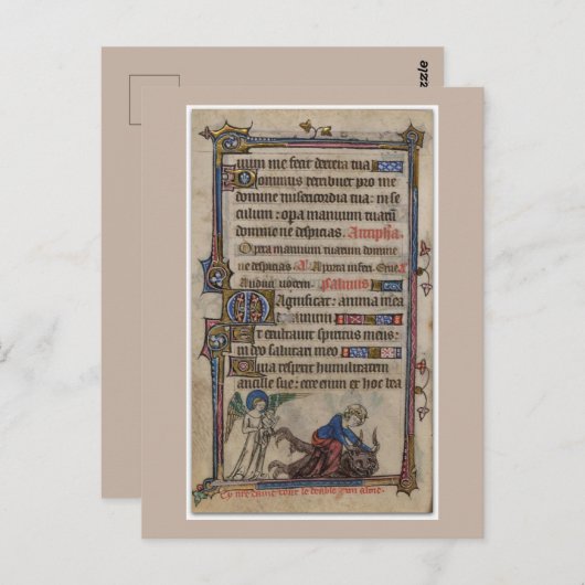 Maagdenbloem zonder blote Maagd Mary Manuscript 13 Briefkaart (Voorkant / Achterkant)