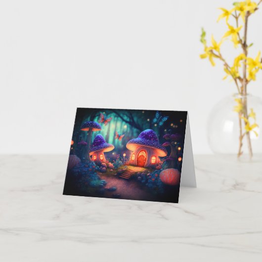 Maagdenblokjes en paddenstoeltjes, van de makelij kaart (Gele Bloem)