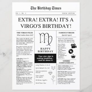 Maagdenboren-krant, leuk sterrenbeeld papier vel